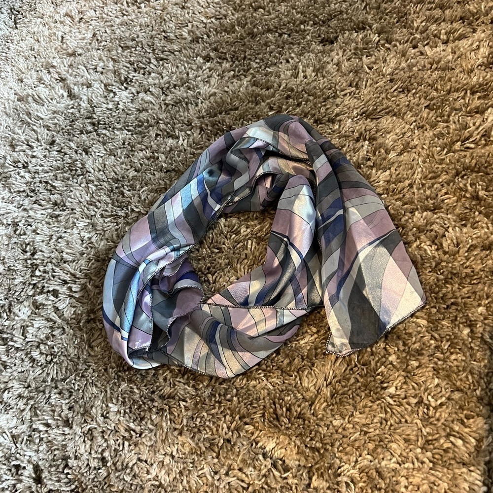 Like new semi sheer blue and purple scarf